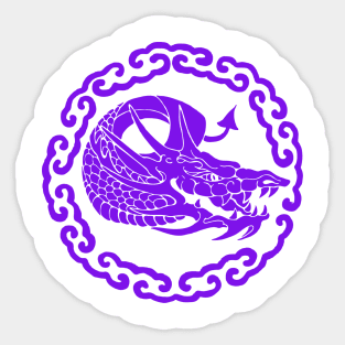A Purple Dragon In Clouds Sticker